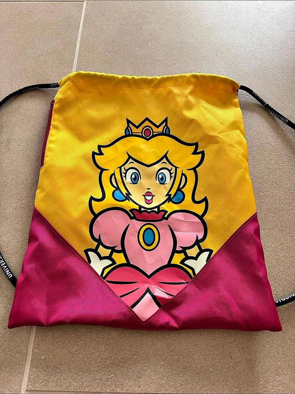 Universal Studios Super Nintendo World Princess Peach Drawstring Bag Pink &||||